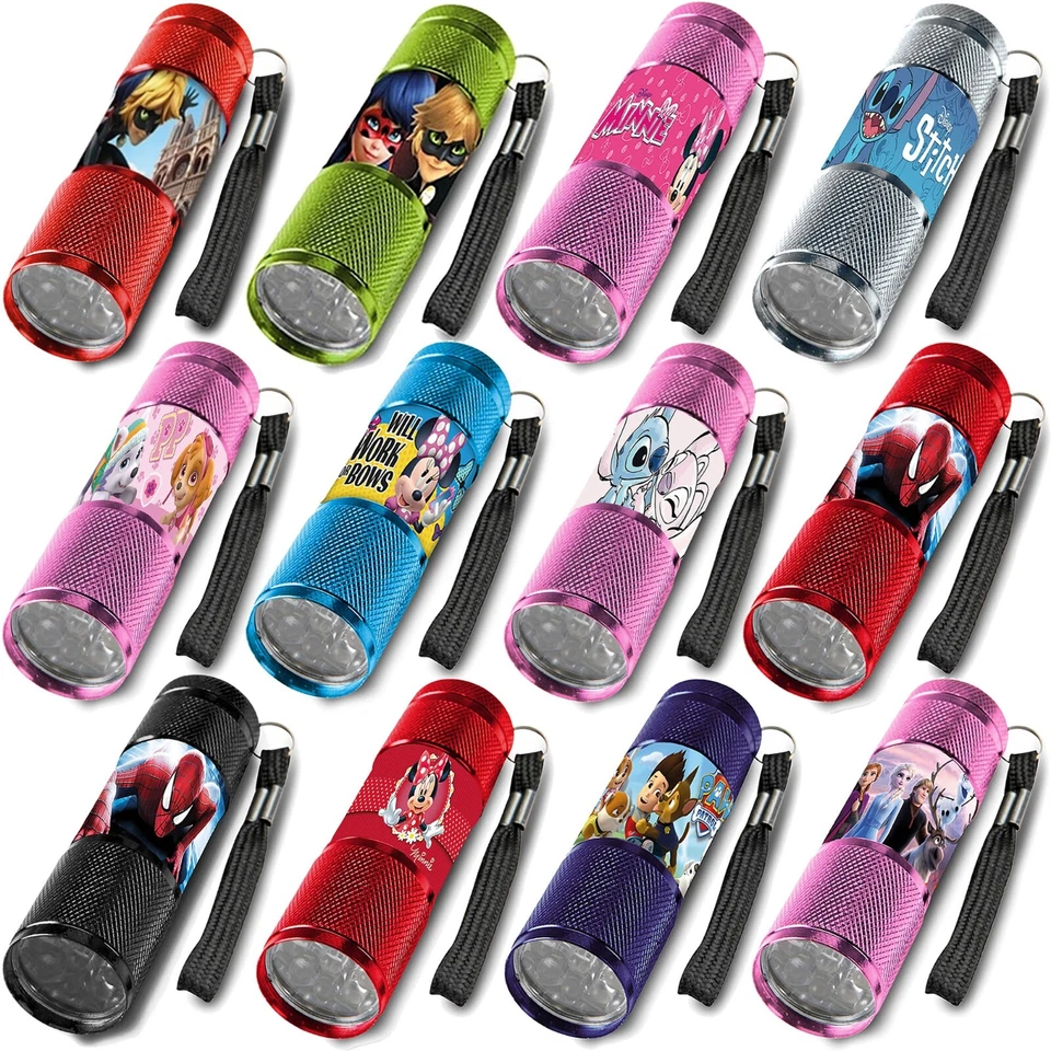Kinder Taschenlampe LED Alu Minnie Ladybug Frozen Paw Patrol Stitch ab 10,90€ - Bild 1 von 1