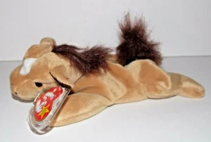 Ty Beanie Baby Derby Plüschpferd 8 Zoll Stofftier wird nicht mehr produziert mit Etikett 1995 Stern - Bild 1 von 4