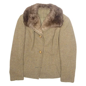 GANZ-MODELLE Womens Blazer Jacket Beige Wool M - Picture 1 of 6