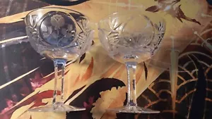 set of 2 MCM Imperial Crystal Import Rosemary pattern Champagne Glasses - Picture 1 of 2