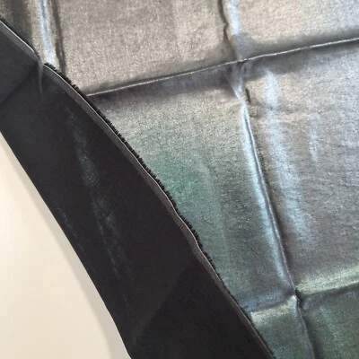 Silver Lurex on Black Fabric Christmas New Year Dollhouse Decor 1 yard x 56" W - Image 1 of 4