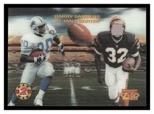 1995 Sportflix - Man 2 Man #5 - Barry Sanders, Ki-Jana Carter  a15