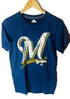 Majestic Men's Milwaukee Brewers Takin' Em To School T-Shirt, Navy, Small