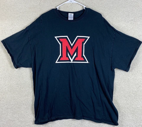 Miami University Redhawks 2XL T Shirt NCAA Black 2XL Short Sleeve Shirt Cover