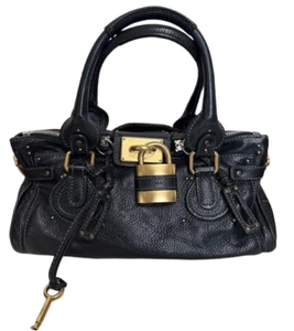 Chloe Paddington Handbag Y2K Black Padlock Gold Hardware Tote bag Authentic - Picture 1 of 11