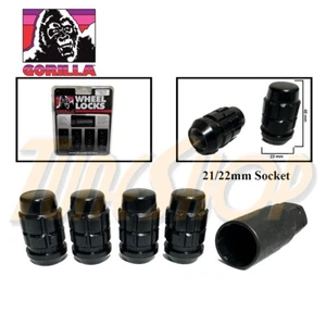 4 LOCK GORILLA X2 DUAL STAGE BULGE ACORN WHEEL RIM LUG NUT 12X1.5 1.5 BLACK M - Picture 1 of 2