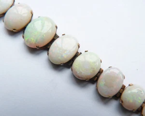 Ancien Bracelet opale d'Australie + OR 14 k gold opal necklace vers 1920 opales - Picture 1 of 7