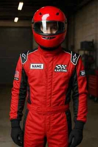 Custom 2025 Red GO kart Racing Suit | Pro Karting Gear| Motorsport overalls USA - Picture 1 of 8