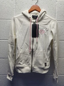 Harley Davidson Pink Ribbon Cancer Awareness Zip Up Hoodie White Rose Gr. XS RAR - Bild 1 von 6