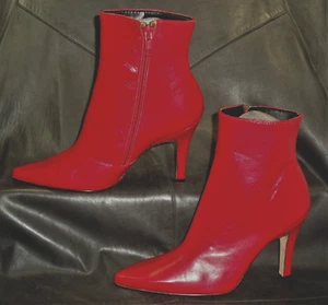Jimmy's women's red smooth glove leather split toe ankle boot shoes size US 6B - Picture 1 of 6