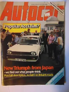 Autocar Magazine OCT 1981 Popular Acclaim - Foto 1 di 1