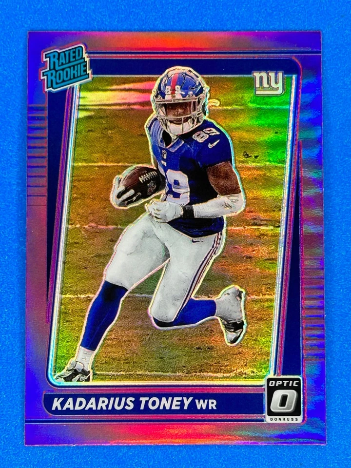 KADARIUS TONEY 2021 DONRUSS OPTIC PREVIEW PURPLE PRIZM RATED ROOKIE RC #P-264 - Image 1 of 3