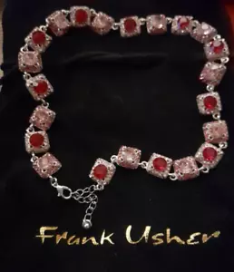 frank usher pink gem choker chain bnib party statement jb - Picture 1 of 4