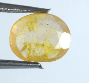Gemma Zaffiro Giallo Ceylon Ovale Naturale 1,30 Ct Certificata B77477 Miglior Affare - Foto 1 di 9
