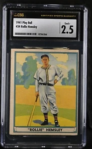 1941 Play Ball R336 #34 Rollie Hemsley Cleveland Indians - CSG 2.5 Good+ - Picture 1 of 2