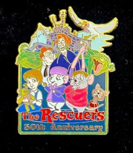 Disney Shopping Bianca Bernard Rufus Penny Rescuers 30th Anniversary LE Pin Rare - Picture 1 of 4