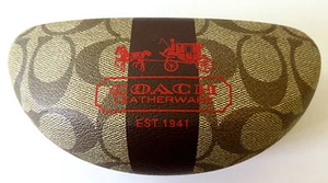 ESTUCHE DE GAFAS DE SOL COACH FIRMA DURA CLAMSHELL MARRÓN CAQUI LOGOTIPO COACH - Imagen 1 de 9