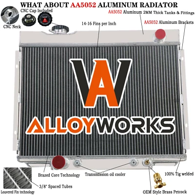 3 Row Aluminum Radiator For 1967-1970 Ford Mustang Ranchero Mercury Cougar V8 - Image 1 of 4