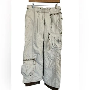 Obermyer Cream bliss studded womens ski & snow pants in size 7 - Picture 1 of 14