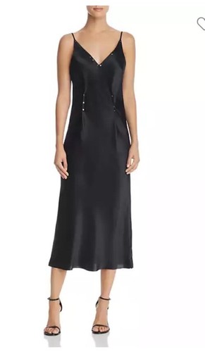 Abito donna T by Alexander Wang borchie seta charme slip scollo a V taglia 0