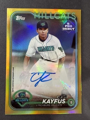2024 Topps Pro Debut CJ Kayfus Gold Foil Auto /50 Guardians Call Up! - Image 1 of 2