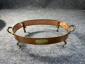 De La Cuisine Copper & Brass Oval Footed Stand French Pyrex Glass Insert Vintage - Picture 1 of 6