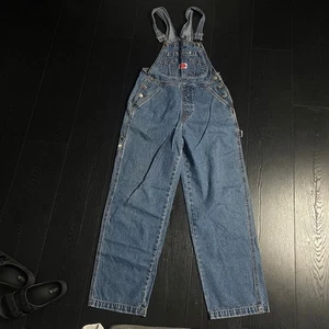 REVOLT Vintage kleine blaue Jeans Latzhose Latzhose gerades Bein Taschen 90er - Bild 1 von 7