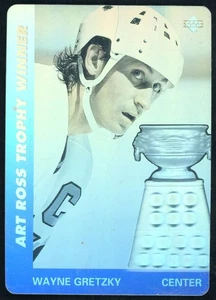 1991-92 Upper Deck Art Ross Trophy vincitore ologrammi Wayne Gretzky HOF - Foto 1 di 2