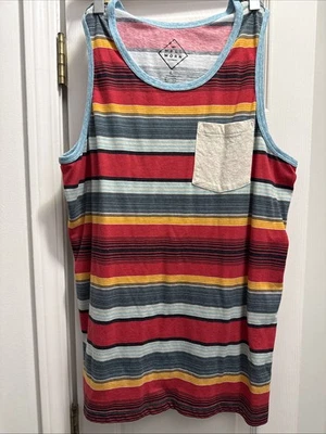 Camiseta sin mangas para hombre bien usada marca Los Angeles a rayas talla L Foto 1 de 3