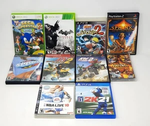 Lot of 10 PSP, PS4, Xbox, PS2, PS3 Games (Batman, Naruto, Sonic..) TESTED - Picture 1 of 5
