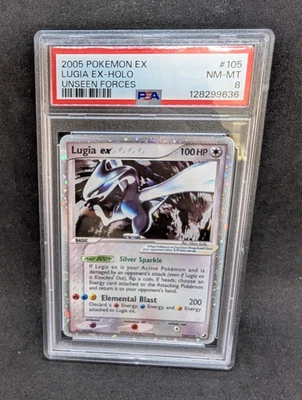 Pokemon PSA 8 NM-MT Lugia ex 105/115 Unseen Forces Holofoil 2005 S#9636 - Image 1 of 2