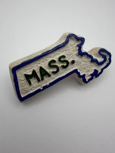 BSA Painted Plater Cast Neckerchief Slide State Shape Massachusetts SS-621 - Picture 1 of 6