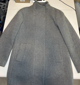 J Crew Womens Mercantile City Coat Size 4 Gray Wool Blend Full Zip Quiet Luxury - Picture 1 of 8