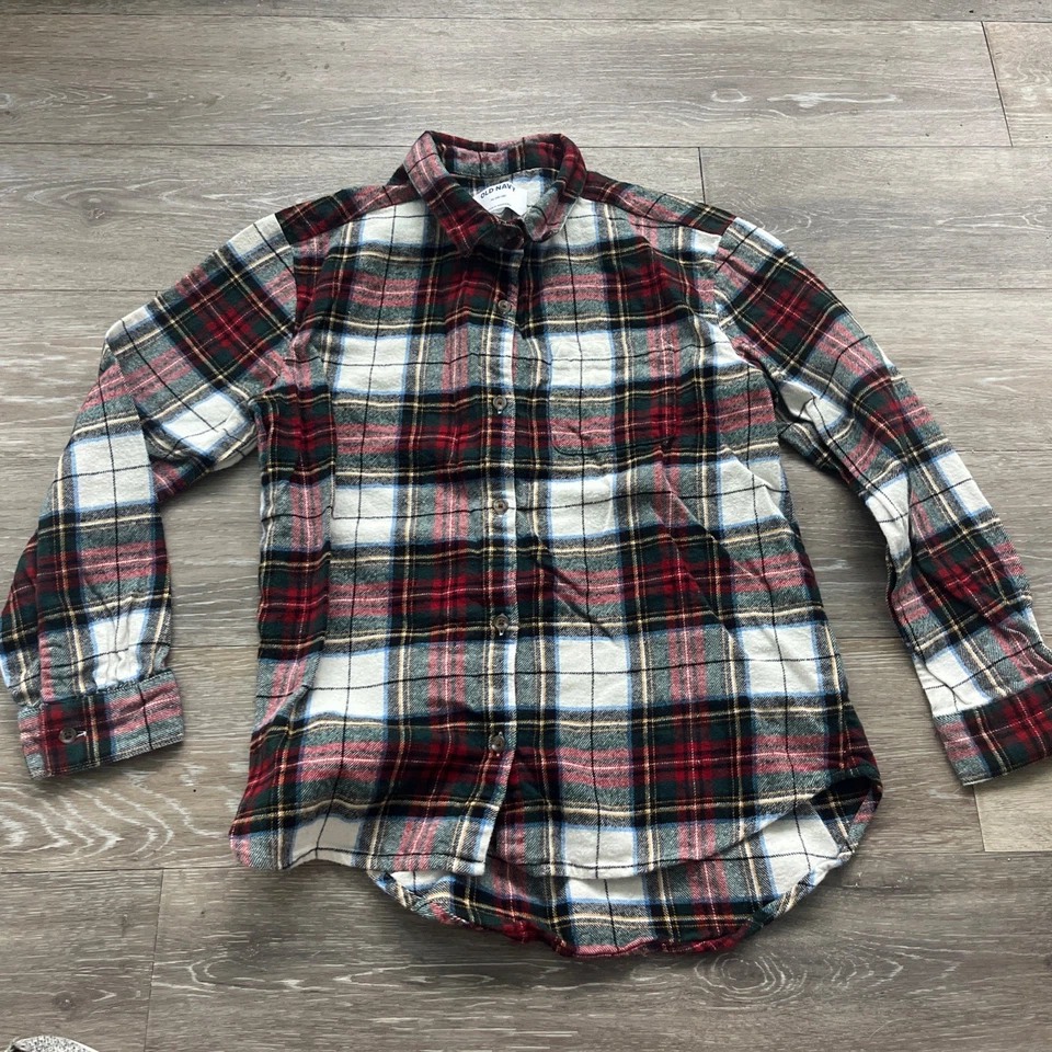 Camisa para niña talla XL (14-16) roja a cuadros azul marino antiguo Foto 1 de 1