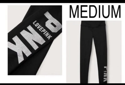 Victoria’sSecret PINK Fleece Winter Leggings Bling Logo MEDIUM - Image 1 of 4