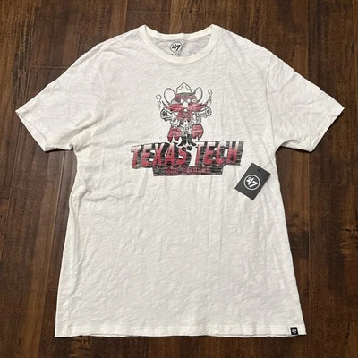 Camiseta de manga corta blanca para hombre talla XL '47 roja Texas Tech Raiders nueva con etiquetas. A0 Foto 1 de 4