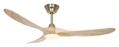 DC Ceiling fan with Remote LED Ceiling Light Dimmer Eco Genuino Matt Brass Wood - Image 1 of 4
