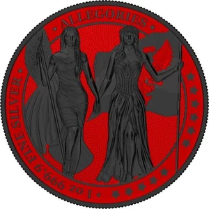 Germania 2019 5 Mark Columbia&Germania - Space Red & Ruthenium 1 Oz Silbermünze - Bild 1 von 4