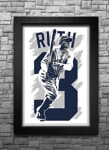 BABE RUTH art print/poster NEW YORK YANKEES FREE S&H! JERSEY Cover