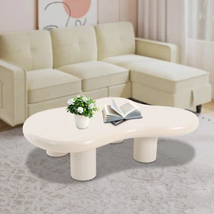 Cloud Couchtisch, moderner Beistell mit großer Tischplatte und 4 zylindrischen - Bild 1 von 18