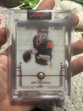 JOE BURROW 2022 LEAF GOLD PEARL FOOTBALL #B-9 AUTHENTIC PEARL BENGALS RED 2/5