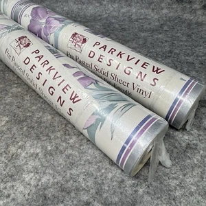 2 Rolls Pre Pasted Solid Sheet Vinyl Wallcovering 57 sqft Floral Cottagecore - Picture 1 of 9