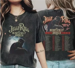 Jelly Roll 2 Sides Music Concert Roll Shirt, The Beautiful Broken Tour 2024 - Picture 1 of 3