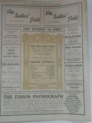 'Royal Opera' Covent Garden, London, 'Madame Butterfly', Monday June 13th, 1904, - Image 1 of 4