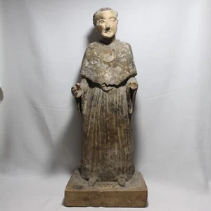 Scultura Antica in Terracotta - Santo Francescano - 51 cm - '600 / '700 - Imagen 1 de 24