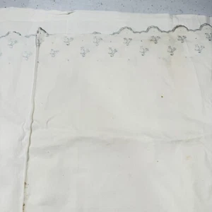 vintage handmade flat sheet twin white embroidered edge mcm retro philippine - Picture 1 of 10