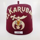 546/2166  Vintage Shriners Masonic Lodge Fez Hat " El Karubah" Size 7 3/8 -