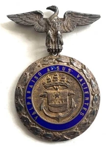CHILE KRIEG MIT PERU BOLIVIEN SILBERMEDAILLE 1879-1891 - Bild 1 von 3