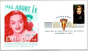 #4350 LEGENDS OF HOLLYWOOD ACTRESS BETTE DAVIS DIGITAL COLOR CANCEL FDC - Bild 1 von 1