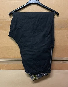 GENUINO RARO VINTAGE AÑOS 70 BARBOUR A8 INTER. PANTALONES CERA ALGODÓN NEGRO C42/106CM - Imagen 1 de 7